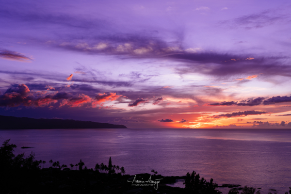 Purple sunset over Waimea Bay with the Nikon Z7