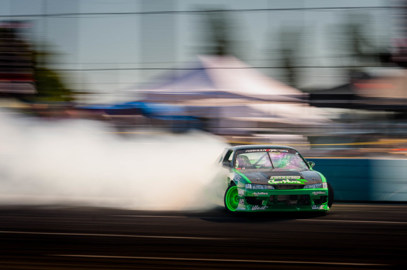 Forrest Wang's Nissan S14 at Formula DRIFT