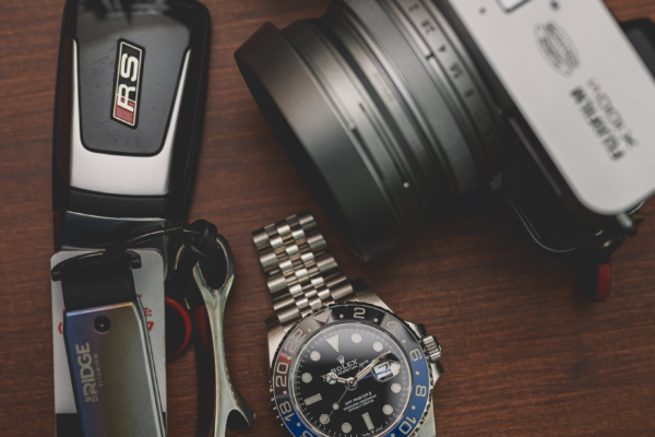 Essentials: Rolex GMT-Master II, RS5 key fob, Fujifilm X100VI
