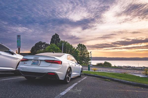 My Audi RS5 overlooking Mukilteo