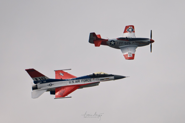 F-16 and P-51 at the Seafair Airshow in August