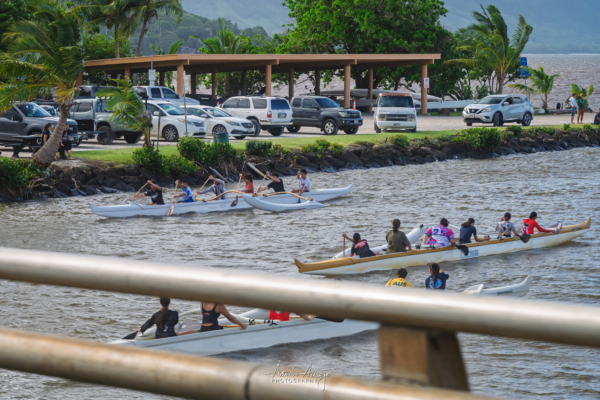 Canoes near Kahaluu Beach