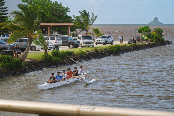 Canoes near Kahaluu Beach