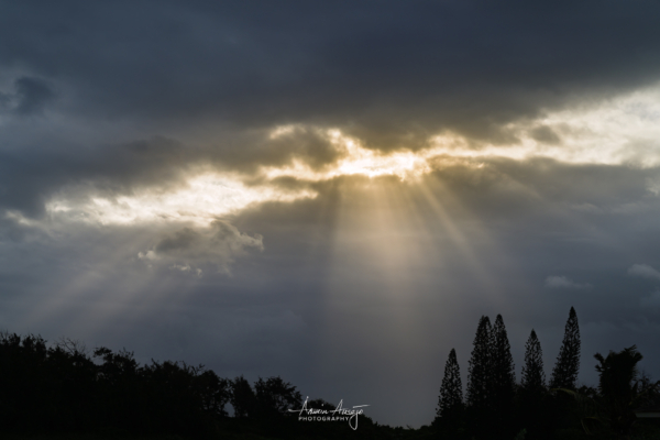 God rays over North Shore