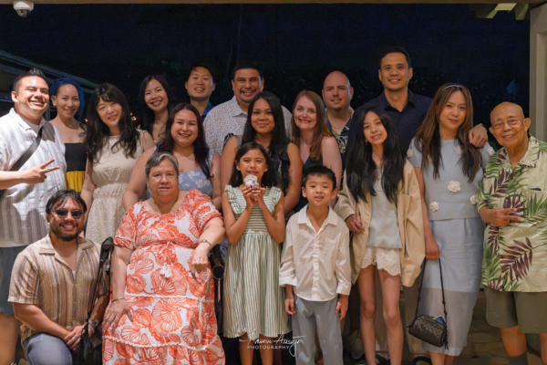 Big birthday dinner group photo