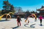 Ribbon dancing in Jingshan Park