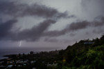 Lightning strike over North Shore, Oahu