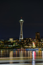 Space Needle at night from Alki